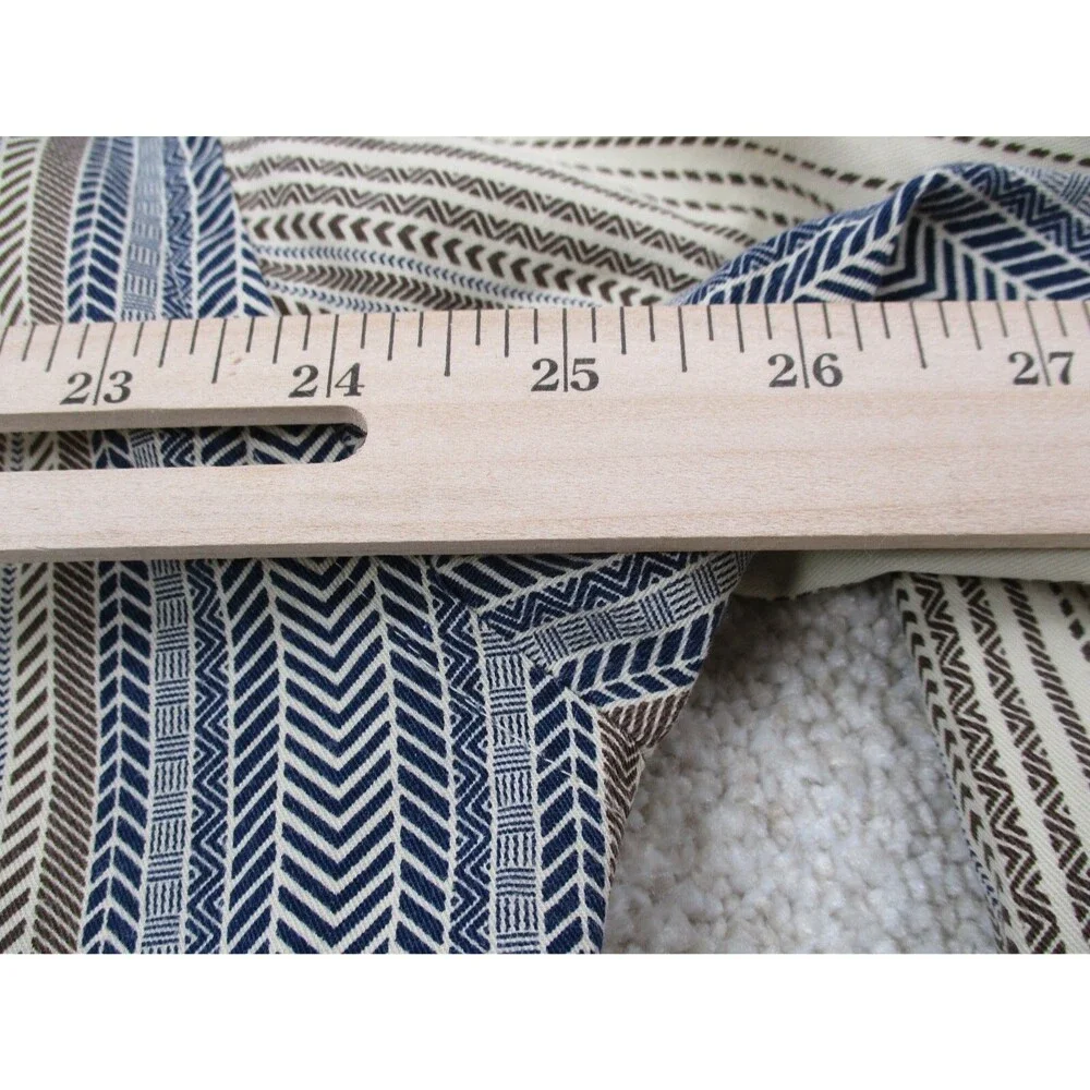 VINTAGE Tommy Hilfiger Shirt Men Medium Beige Herringbone Crest Button Up 90s - Picture 9 of 12